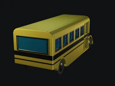 School Bus -  low poly Low-poly 3D model