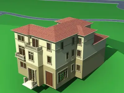 Villa house 3D model 2