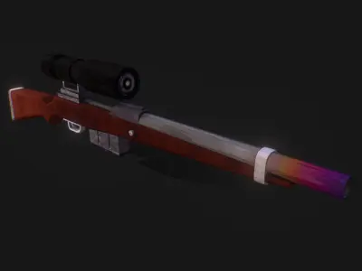 Stylized Sniper Rifle Low-poly 3D model get