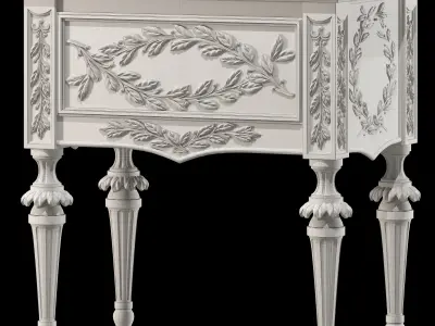 roberto giovannini night stand  with laurel carving art 684PL 3D model
