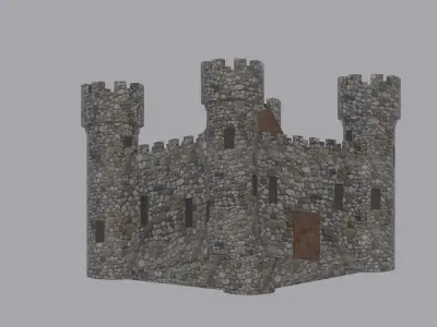 Medieval Castle Low-poly 3D model 2