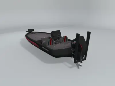 Bass Fishing Motor Boat LOWEST Low-poly 3D model