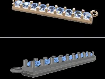 Large Diamond Bar Pendant 3D print model