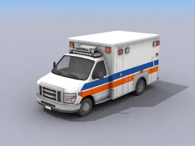 Ambulance Vehicle Low-poly 3D model