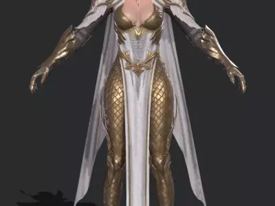 female warrior Low-poly 3D model buy