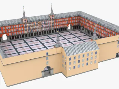 Plaza Mayor Square Madrid Paris 3d Model