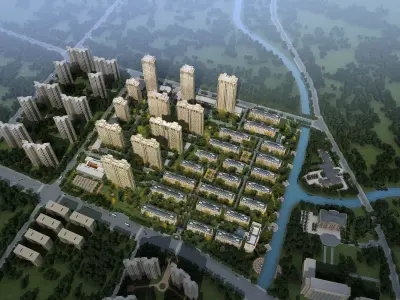 3Dmax fashion city commercial square building 327 3D model