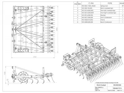 WG 0020 - Tine harrow 300 3D model