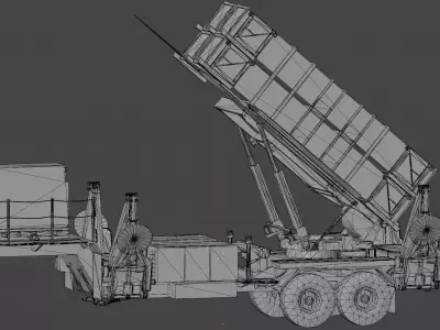 MIM-104 Patriot Full System Rigged Animated Game Ready Low-poly 3D model