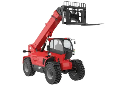 Telescopic Handler Forklift Raised 3D model