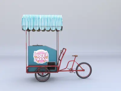 Ice Cream Cart Low-poly 3D model purchase