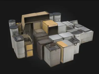 Industrial Junkyard  Chaotic Mechanical Graveyard 3D model