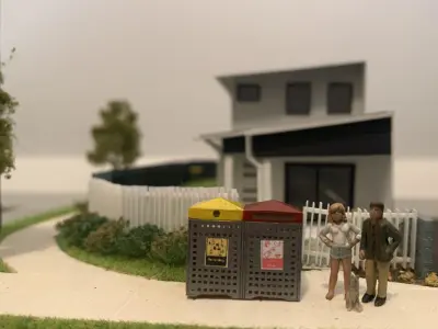 HO Scale Modern Rubbish Bin 3D print model