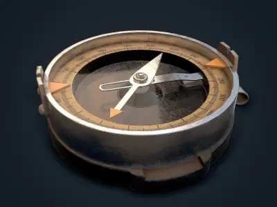 Compass Low-poly 3D model buy