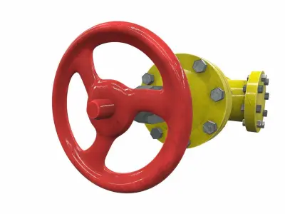 Industrial pipeline valve 1 3D model