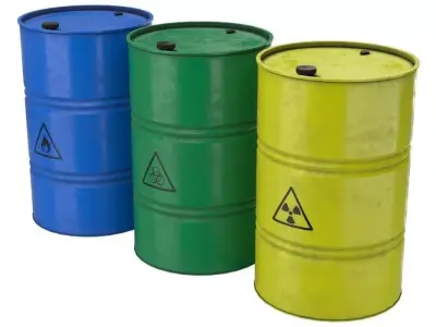 Barrel 3 Lowpoly hazard barrels Low-poly 3D model