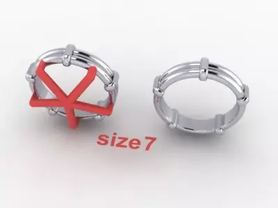 Rope Style Fashion Band Ring Size7 3D print model