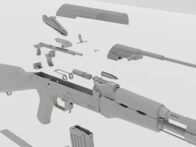 ak-47 rifle 3D model buy
