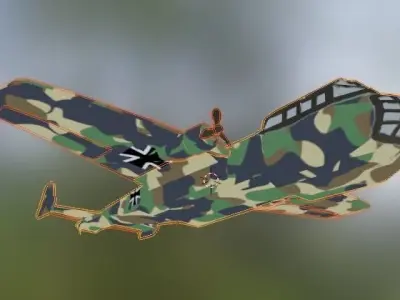 Dornier Do 17 - Luftwaffe - PBR textures Low-poly 3D model