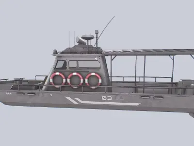 Maritime patrol vehicle Low-poly 3D model
