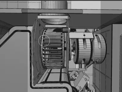 transparent cutaway  of a modern water heater Low-poly 3D model