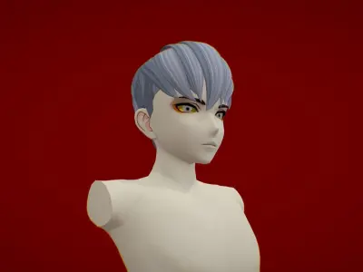 Anime Hair 6 Low-poly 3D model