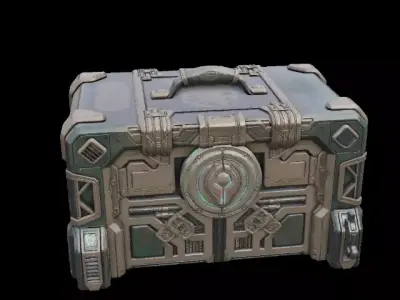 Stylized Treasure Chest 3D Model Game Ready bg Low-poly 3D model