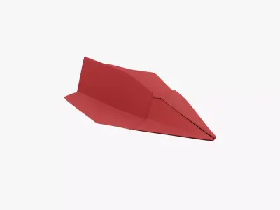 Paper Plane Red Low-poly 3D model