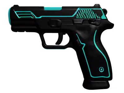 Futuristic SciFi Pistol Game Asset 3D model
