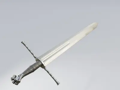 Medieval sword Low-poly 3D model get