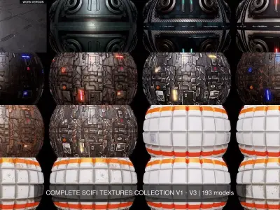 COMPLETE SCIFI TEXTURES COLLECTION V1 - V3 3D Model Pack purchase