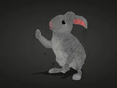 Stylized Rabbit - Rigged Low-poly 3D model