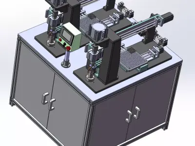 Double-station assembly machine for screw valve body 3D model
