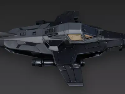 Sci-Fi Heavy Armored Stealth Fighter 3D Model Low-poly 3D model