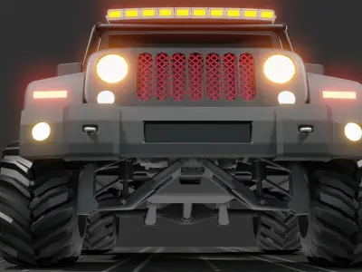 jeep wrangler Low-poly 3D model