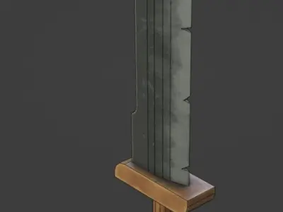 Gameready Stylized Fantasy Sword Free low-poly 3D model