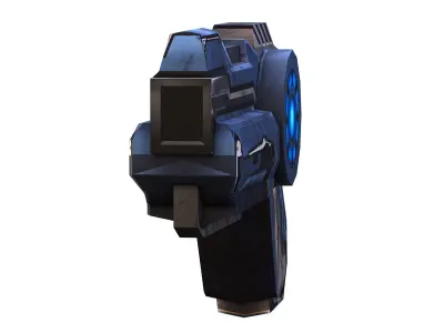 LowPoly Sci-Fi Cartoon Pistol Gun Low-poly 3D model purchase
