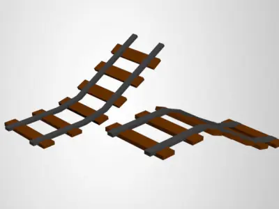 Low Poly Train Rails Low-poly 3D model
