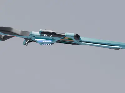 Futuristic Sniper Rifle Game Ready 3D Model CG Low-poly 3D model