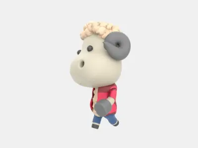 Cute Sheep 3D Illustration 3D model order