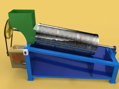 ROTARY DRUM SAND SIEVE MACHINE SCREENING SIEVER SEPARATOR GRAIN 3D model