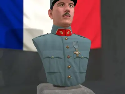 Charles De Gaulle Low-poly 3D model