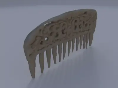 Carved Bone Comb 3D model