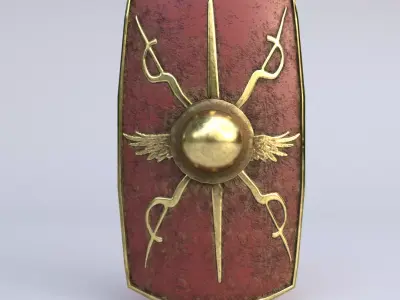 Roman Scutum Shield Low-poly 3D model