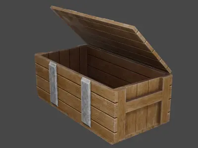 Wood Crate Low-poly 3D model