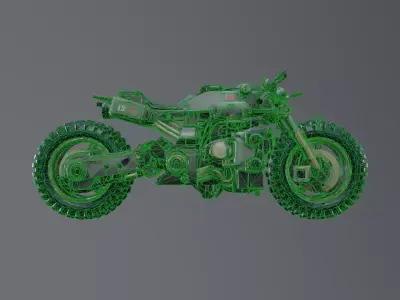 cyberpunk motorcycle prop 3D model