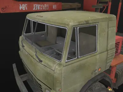 Kamaz Crane Low-poly 3D model