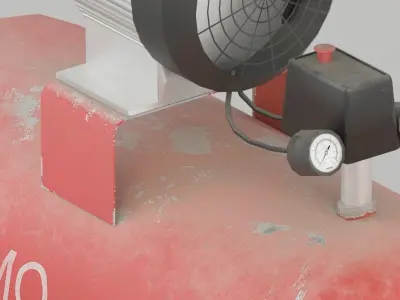 Lowpoly Compressor remo design air Low-poly 3D model