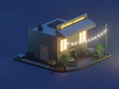 small restaurant Free 3D model