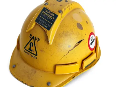 Gritty Industrial Safety Helmet Low-poly 3D model